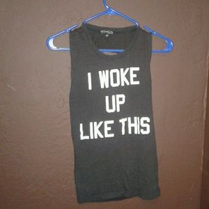 Black I woke up like this t-shirt